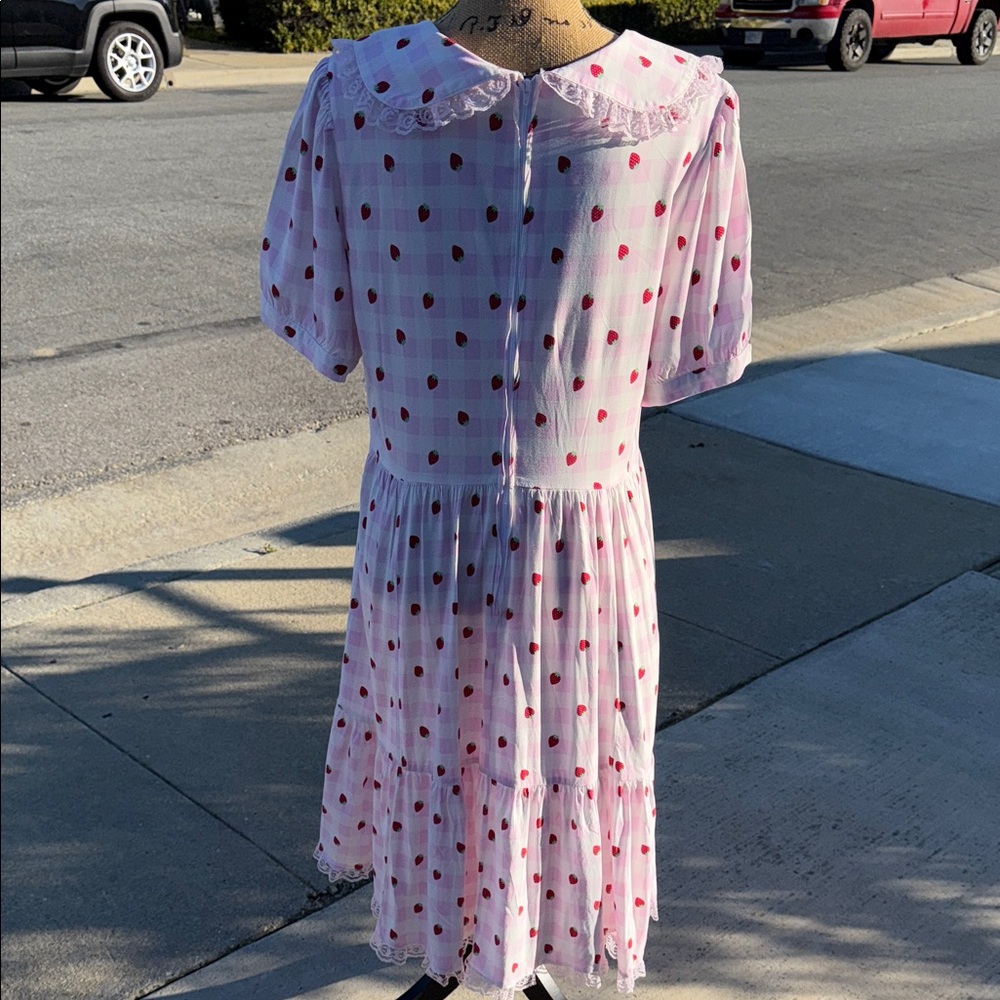Charming Pink Polka Dot Dress - Picture 2 of 3